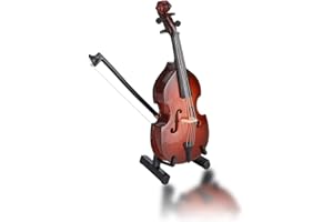 JOYZAN Violon Miniature, Mini Modèle Bois Instrument Musique Avec Arc Et étui Cadeau Décoration Maison Dollhouse Accessoire écran Musical Ornement Craft Home Office Decor D'anniversaire Bureau Kids Marron