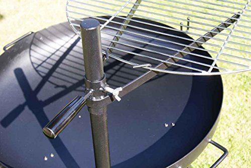 70cm Feuerschale Edelstahl Schwenkgrill 60cm Flammlachs XL Buchenbrett Grillbürste - 6