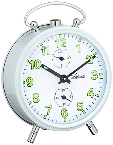 Atlanta Mech. Wecker Analog weiß 1063-0