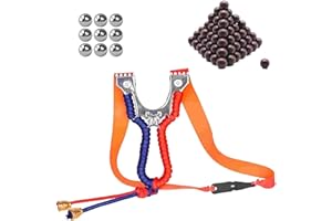 NOLACE 1 Tirachinas Exquisita Bandas de Goma Profesional Viene con Bandas Elásticas y Destornillador Pequeño 50 Bolas de Acero de 7 mm y 50 Bolas de Barro de 8 mm Tirachinas Tirachinas Profesional