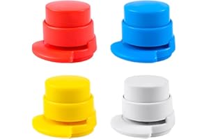 Gativs Portable Stapler, Pack of 4, Staple-less Stapler, Superior Paper Clip, Portable Office Stapler, No Stapler, Portable Stapler, No Staples, Mini Needle-less Stapler, Random Colour