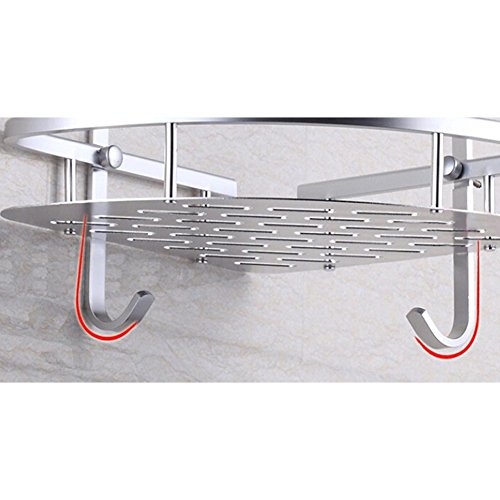 Duschregal hängen Ecke Wandmontage Regal Ecke Duschkorb Aluminiumlegierung mit Eloxierung Finish Doppelte Hängeablagen Halterungen Badezimmer Organizer Winkel Speicher Rack - 3