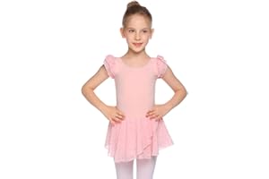 MAXMODA Ballettkleidung Mädchen Ballettkleid Ballett Trikot Schön Bequem Ballettanzug mit Glitzerpunkte Tanzkleid Kinder 3-11Jahre 120-160