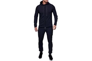 amropi Tute da Ginnastica Uomo Maniche Lunghe Felpa con Cappuccio e Jogging Pantaloni Sportiva Set