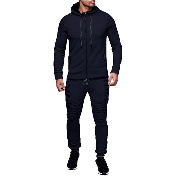 Subliminal Mode Trainingspak met capuchon en ritssluiting, basic casual joggen, effen, 700 donkergrijs, S