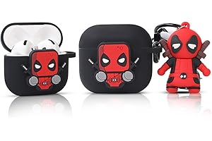 Custodia in silicone per auricolari AirPods 4 (2024), XMBYGY Charging Antiurto Custodia protettiva per cuffie con bambola dei cartoni animati cordino anti-smarrimento per uomo, donna, adolescenti