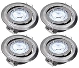 EINSATZBEREICH: Diese greenandco LED Deckeneinbauleuchte ersetzt herkömmliche 230V Halogen-Einbaulechten mit 28W Leistung. Die benötigte Decken-Ausschnittgröße beträgt 68 mm. Die warmweiße Lichtfarbe von 2700K und die naturgetreue Farbwiedergabe (CRI>97) ist ideal für Wohn- und Arbeitsbereiche. Die Lampe erreicht sofort nach dem Einschalten ihre volle Helligkeit