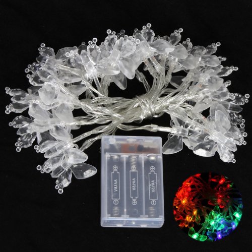 Preisvergleich Produktbild Lichterkette - TOOGOO(R) 3M 30LED Schmetterling Lichterkette Perfekte Dekoration fuer tmas Hochzeitsfest Valentinstag Hallen Buehne -Bunt
