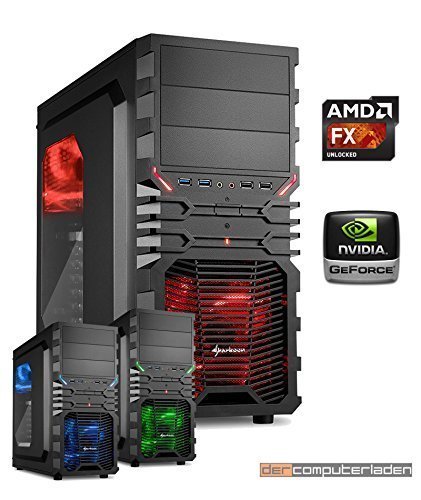 dercomputerladen Gamer PC System AMD, FX-8350 8x4,0 GHz, 16GB RAM, 1000GB HDD, nVidia GTX1060 -3GB , Windows 10 (Testversion) Gaming Computer Büro Multimedia