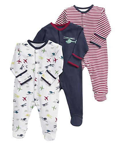 Mamas and Papas Baby-Boys 3 Pack All-in-One Planes Bodysuit, Multicolour, 3-6 Months