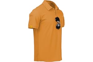 JACKETOWN Polo Shirt Men's Short Sleeve Breathable Quick Dry Polo Shirt Men Summer Button Down T Shirts Men's Casual Sports Shirt Basic Regular Fit Golf Polo Shirt