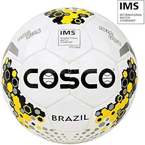 cosco Brazil (Yellow) Football, Size 5 (Multicolour) IMS Standard