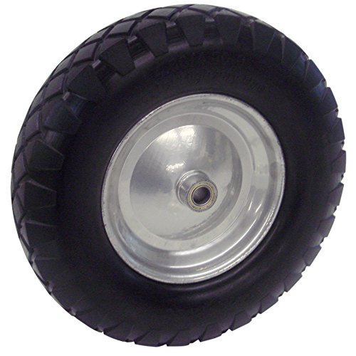 NEU Weiches PU Schubkarrenrad 400 mm Präzision Kugellager Vollgummi-Schubkarrenrad, inkl.Achse, EXTRA PROFIL PU Rad 400 mm Pannensicher - 4