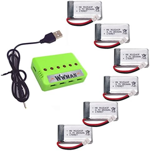 Wwman 6pcs 3.7V 850mah Batteries And 1to6 Battery Charger for GoolRC T32 Rc Quadcopter Drone Spare Parts