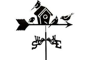 GNHG 1 Artículo Veleta, Indicador Hueco de Dirección del Viento, Veleta Metálica Giratoria para Jardín, Decoración de Jardín