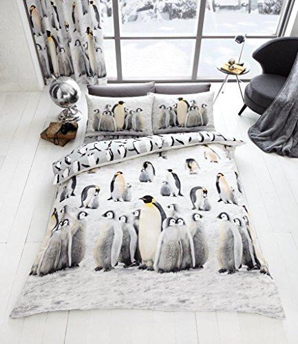 Quest-Mart® Luxurious Quality 3D Animal Printed Duvet /Quilt Cover Set with Pillowcases – Modern Range (Single, Penguin)