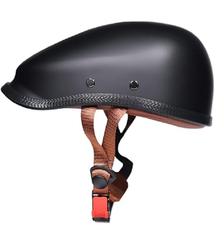 Halve Open Motorhelm, Honkbalhelm met verstelbare hoofdband default Zwart Helmen