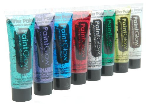 Paint Glow Glitter Face & Body Paint Set of 8 (10ml x 8)