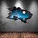 Produktbild Pirat Schiff Meer Höhle Bullauge Moon gebrochenen 3D Art Wand Aufkleber jungen Kindes Aufkleber Wandbild Neue 1
