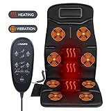 Naipo Vibrating Massager Car Seat Massage Cushion Vibration Pad Cover for Full Back and Thigh with Heat Function and 8 Motor Vibrations 4 Modes 3 Speed for Home Car Office (Thickened Type)
