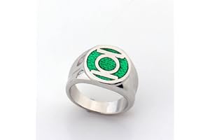 XJRUIXI Dc Comics Super Hero Ring Green Lantern Rings For Movie Trendy Jewelry Men And Women Wholesale Enamel Power Ring Men Gift