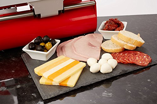Andrew James – Elektrische Präzisions-Aufschnittmaschine Allesschneider in Rot – 19cm Klinge + 2 Extra Klingen für Brot und Fleisch – 2 Jahre Garantie - 7