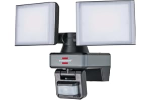 Brennenstuhl Connect WiFi Naświetlacz LED Dou WFD 3050 P (30W, 3500lm, IP54, rózne funkcje oswietlenia sterowane za pomoca aplikacji, reflektor zewnetrzny do montazu na scianie z czujnikiem ruchu)