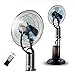 Produktbild Niedrigere Temperatur Sprühen Elektrischer Ventilator Stand-Stehen Haushalt 3,2 L Wassertank Kühlung Abwehrmittel Atomisierender Ventilator Wassernebel Fan (Farbe : Black, größe : Five leaves)