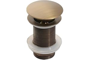 HWJFDC Bonde de Lavabo Bouchon de vidange Pop-Up for lavabo de Salle de Bains, en Or brossé, Noir Mat, Blanc, Or Rose, Or, Chrome, Accessoires de lavabo (Color : Antique no Hole)