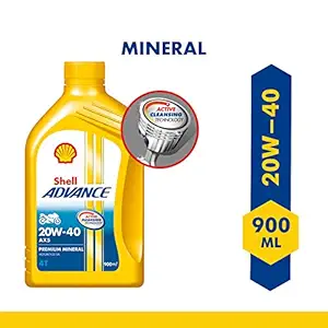 Shell Advance AX5 4T 20W-40 API SL Premium Mineral Motorbike Engine Oil (900 ml)