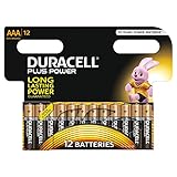 Duracell MN2400 Plus Power Alkaline AAA Size Batteries (Pack of 12)