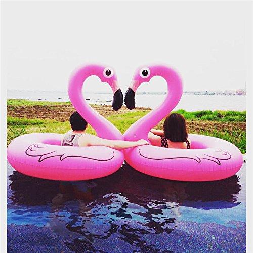 47 Inch Inflatable Flamingo Pool Float Raft -Large Outdoor Swimming Pool Floatie Lounge Toy for Adults & Kids,Including One Air Pump Inflator
