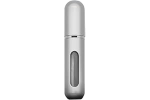 DOTCOM LIVING Refillable Perfume Atomizer Bottle Travel Scent Pump Portable Spray Mini Case (Silver)
