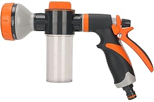 PISSENTE Pistolet de Pulv¡§|risation de Tuyau D'arrosage, Pulv¡§|risateur D'eau de Mousse de Jardin, Nettoyeur D'eau de Voiture, Tuyau Haute Pression, Pulv¡§|risateur de Mousse avec 8 Modes
