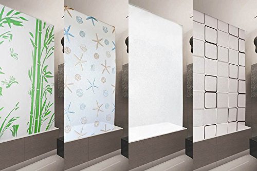 BASIC DUSCHROLLO 140×240 CM PEVA MILKY STONE TRANSPARENT OPTIK! SHOWER ROLLO CURTAIN! - 4