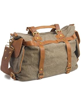 GSPStyle Unisex Canvas Leder Schultertasche Cross Body Reise Schultasche
