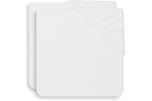 Jollein Housse de Matelas à Langer en Tissu Éponge 2-Pièces, 50 cm Longueur x 70 cm Largeur, Blanc