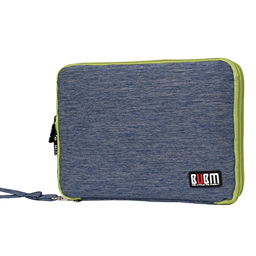 BUBM Universal Reisetasche mit Doppelschichte Organisator Tasche Tragetasche für Elektronisches Zubehör Batterie und Ladegrät – Groß, Blau und Grün - 2