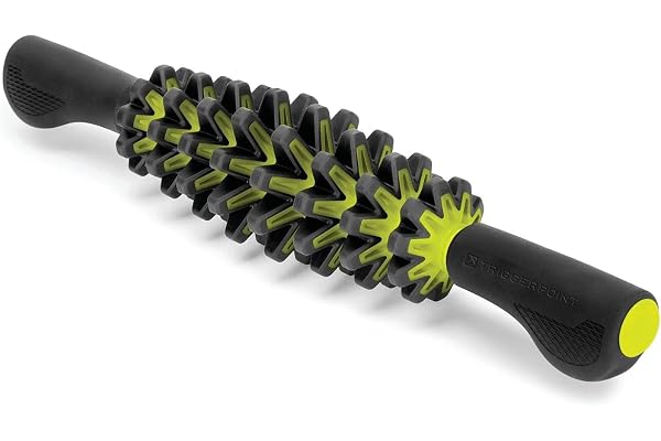 TriggerPoint GRID STK TARGET Massage Stick | Svart; 38 x 3 cm; djup muskelavslappning; 8 roterande rullar med AcuGRIP-yta; kompakt och lämplig för resor