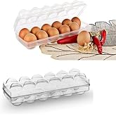 Current Bazaar 12-Piece Interlocking Egg Storage Container Box Apparatus with Transparent Lids