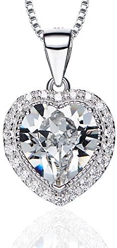 Birthstone Necklace, SILYHEART Love Heart Pendant Necklace Made With Swarovski Crystals, Fashion Birthstone Jewelry for Women