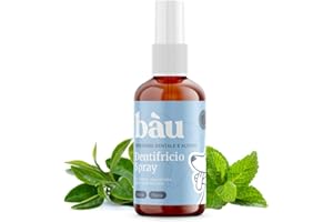 Bàu Cosmesi Dentifricio Spray per Cani, Pulizia Denti Cane Profonda, Spray Alito Cane Sgradevole, Previene Tartaro, Dentifricio per Cani Arricchito con Menta ed estratti di Tè Verde - 100 ml