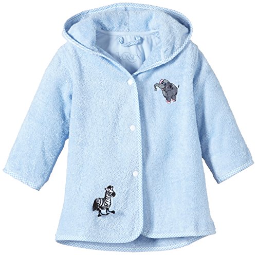 Vossen Unisex Baby Baby Zoo - Babybademantel Plain Bathrobe, Blue (Pale Blue 406), One Size (Manufacturer size: 60-82)