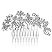 Women Wedding Jewelry Leaf Shape Hair Comb Head Piece Crystal Rhinestone Headdress For Gown Party