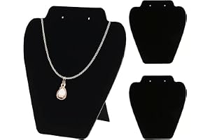 3 delar sammet smycken halsband visningsstativ, svart örhange hange kedjehållare 3D smycken kedja organisator skyltdocka