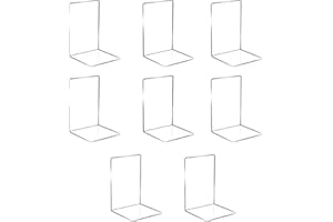 COTEPI 8 Pezzi Fermalibri per Mensole Trasparente in Acrilico, Ferma Libri, Ferma Libri per Libreria, Espositore per Libro in Acrilico, Fermalibri Acrilici, Set di Fermalibri per Scuola, Casa, Ufficio