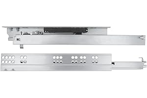 Amig - Set di 2 guide scorrevoli Mod.45 in acciaio zincato per mobili, cassettiere o armadi | Total Pull, chiusura automatica e apertura a spinta | Resistenza: 25 kg/coppia | Misure: 400 mm