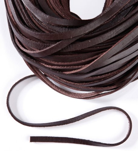 Lederband, Lederriemen 5 m. Breite 9-10 mm. Dicke 2,5 mm. Braun
