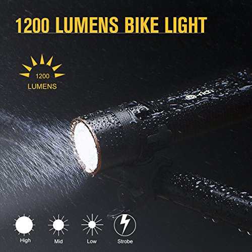 LED Scheinwerfer, LED Scheinwerfer, 1200 Lumen, Fahrradlicht, Fahrradbeleuchtung Set, wasserdicht, IPX61200 Lumen, Fahrradlicht, USB aufladbar, Fahrradbeleuchtung Set, LED Taschenlampe,wasserdicht, IPX6 - 2