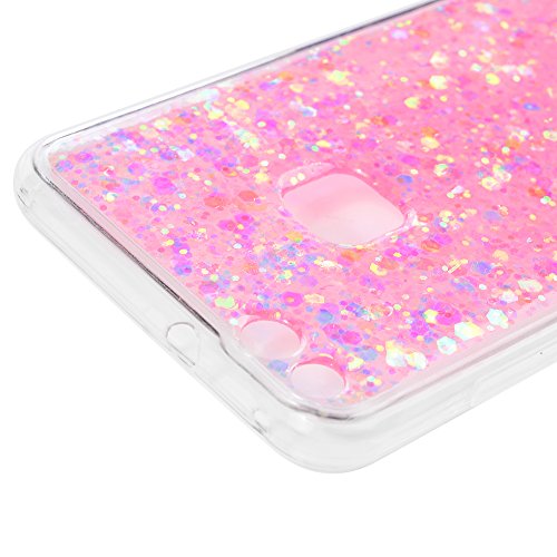 Badalink Hülle Huawei P10 Lite Slimcase Glitzer Schutzhülle Hülle PMMA + TPU Rückschale Schutz Hülle Case Tasche Wasserdicht Einteilige Handyhülle Stoßstangen Case Rosarot - 5